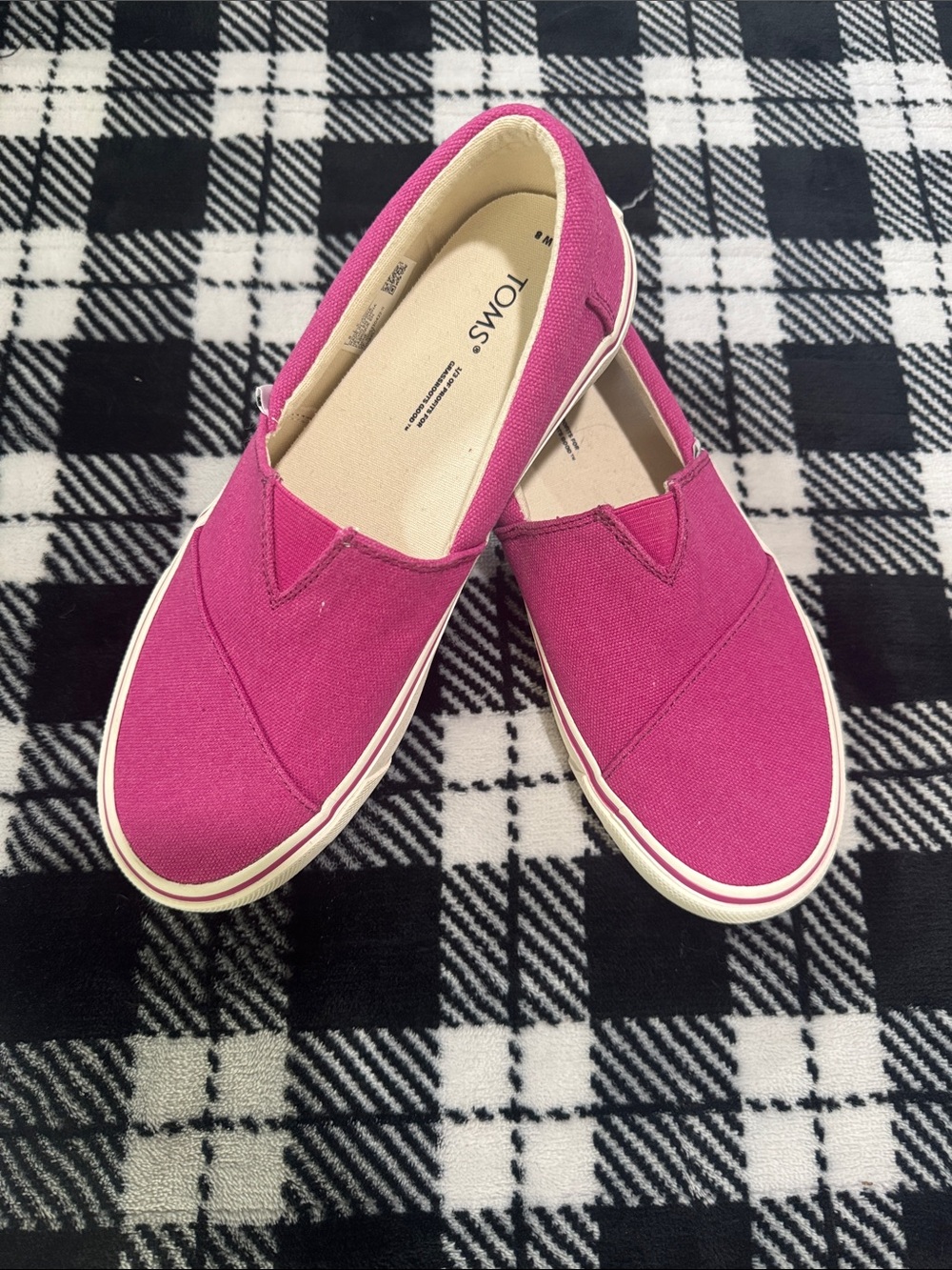 Toms Women's Slip-On Canvas Flats - Fuchsia Pink